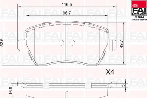 FAI AutoParts BP117 - Kit de plaquettes de frein, frein à disque cwaw.fr