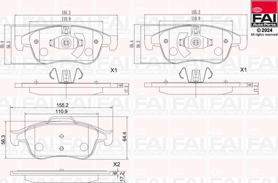 FAI AutoParts BP139 - Kit de plaquettes de frein, frein à disque cwaw.fr