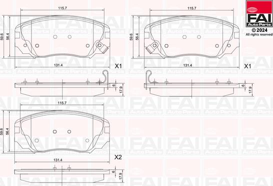 FAI AutoParts BP134 - Kit de plaquettes de frein, frein à disque cwaw.fr