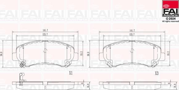 FAI AutoParts BP136 - Kit de plaquettes de frein, frein à disque cwaw.fr