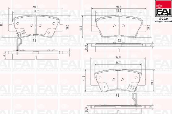 FAI AutoParts BP132 - Kit de plaquettes de frein, frein à disque cwaw.fr