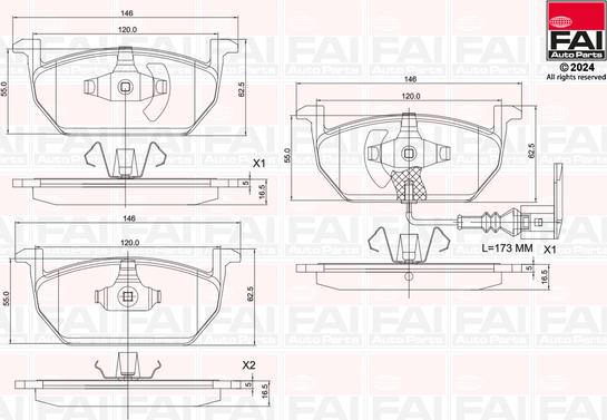 FAI AutoParts BP137 - Kit de plaquettes de frein, frein à disque cwaw.fr