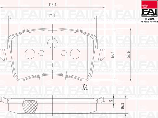 FAI AutoParts BP128 - Kit de plaquettes de frein, frein à disque cwaw.fr