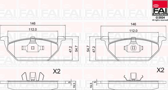 FAI AutoParts BP123 - Kit de plaquettes de frein, frein à disque cwaw.fr