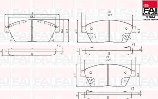 FAI AutoParts BP122 - Kit de plaquettes de frein, frein à disque cwaw.fr