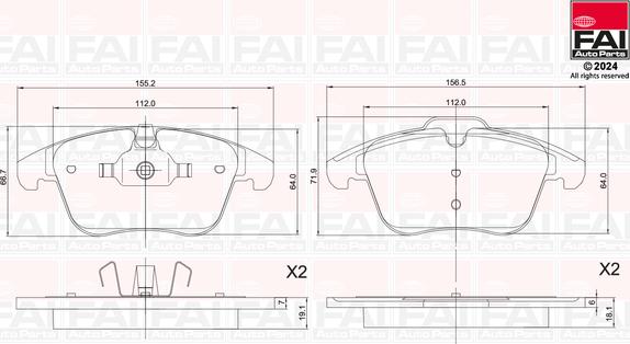 FAI AutoParts BP127 - Kit de plaquettes de frein, frein à disque cwaw.fr