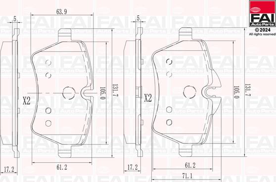 FAI AutoParts BP170 - Kit de plaquettes de frein, frein à disque cwaw.fr