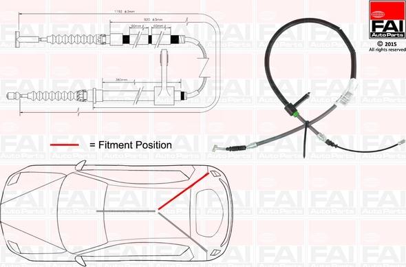 FAI AutoParts FBC0003 - Tirette à câble, frein de stationnement cwaw.fr