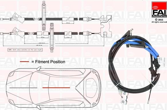 FAI AutoParts FBC0039 - Tirette à câble, frein de stationnement cwaw.fr