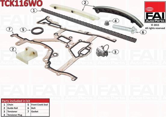 FAI AutoParts TCK116WO - Kit de distribution par chaîne cwaw.fr