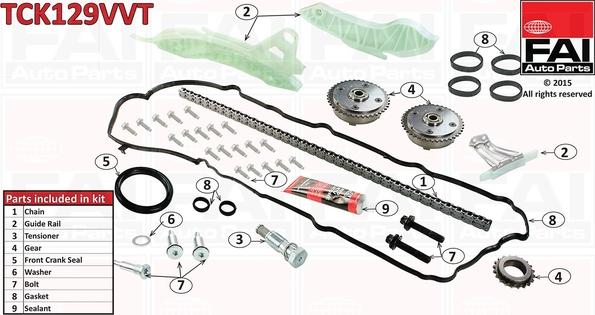 FAI AutoParts TCK129VVT - Kit de distribution par chaîne cwaw.fr