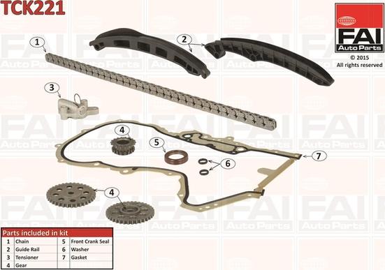 FAI AutoParts TCK221 - Kit de distribution par chaîne cwaw.fr