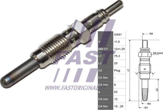 Fast FT82728 - Bougie de préchauffage cwaw.fr