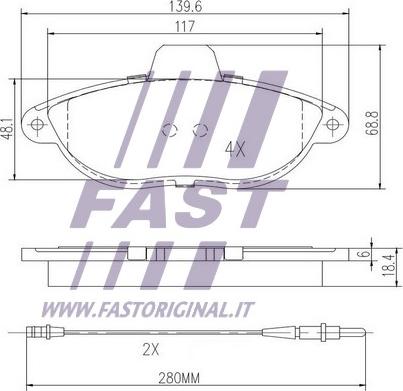 Fast FT29067 - Kit de plaquettes de frein, frein à disque cwaw.fr