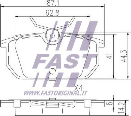 Fast FT29035 - Kit de plaquettes de frein, frein à disque cwaw.fr