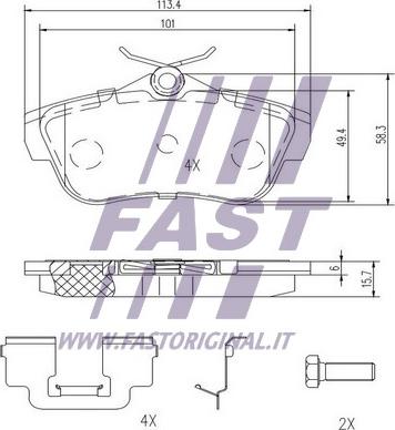 Fast FT29154 - Kit de plaquettes de frein, frein à disque cwaw.fr