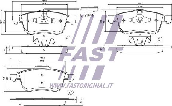 Fast FT29157 - Kit de plaquettes de frein, frein à disque cwaw.fr