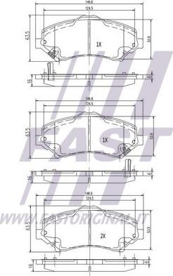 Fast FT29160 - Kit de plaquettes de frein, frein à disque cwaw.fr