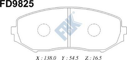 FBK FD9825 - Kit de plaquettes de frein, frein à disque cwaw.fr