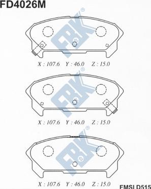 FBK FD4026M - Kit de plaquettes de frein, frein à disque cwaw.fr