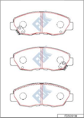 FBK FD5091M - Kit de plaquettes de frein, frein à disque cwaw.fr