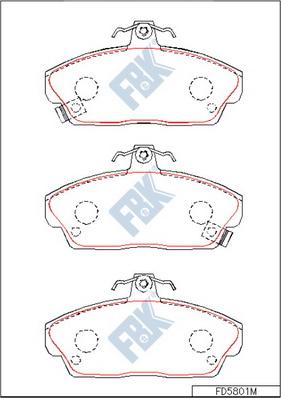 FBK FD5801M - Kit de plaquettes de frein, frein à disque cwaw.fr