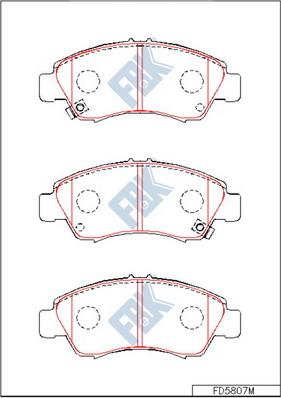 FBK FD5807M - Kit de plaquettes de frein, frein à disque cwaw.fr