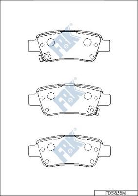 FBK FD5835M - Kit de plaquettes de frein, frein à disque cwaw.fr