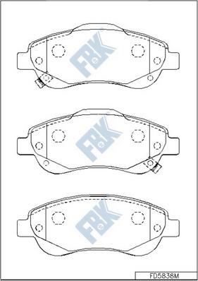 FBK FD5838M - Kit de plaquettes de frein, frein à disque cwaw.fr