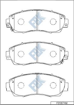 FBK FD5874M - Kit de plaquettes de frein, frein à disque cwaw.fr