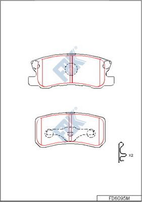 FBK FD6095M - Kit de plaquettes de frein, frein à disque cwaw.fr