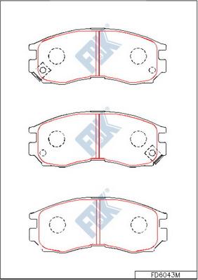 FBK FD6043M - Kit de plaquettes de frein, frein à disque cwaw.fr