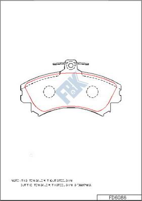 FBK FD6086 - Kit de plaquettes de frein, frein à disque cwaw.fr