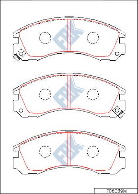 FBK FD6039M - Kit de plaquettes de frein, frein à disque cwaw.fr