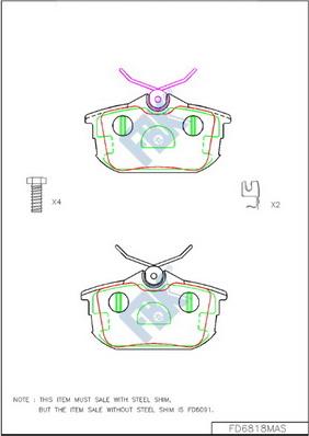 FBK FD6818MAS - Kit de plaquettes de frein, frein à disque cwaw.fr