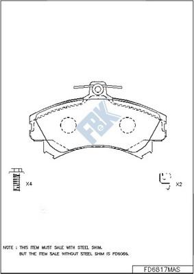 FBK FD6817MAS - Kit de plaquettes de frein, frein à disque cwaw.fr