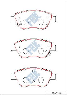 FBK FD6821M - Kit de plaquettes de frein, frein à disque cwaw.fr