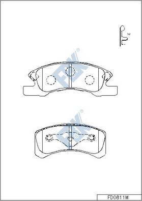 FBK FD0811M - Kit de plaquettes de frein, frein à disque cwaw.fr