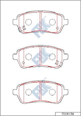 FBK FD0813M - Kit de plaquettes de frein, frein à disque cwaw.fr