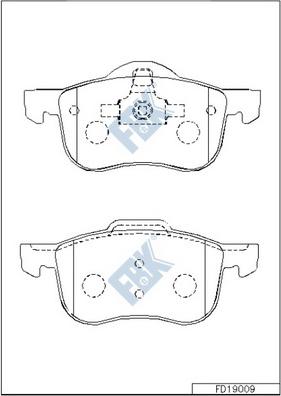 FBK FD19009 - Kit de plaquettes de frein, frein à disque cwaw.fr