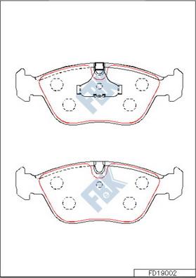 FBK FD19002 - Kit de plaquettes de frein, frein à disque cwaw.fr