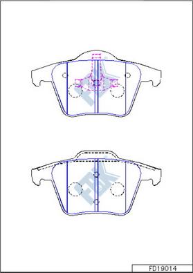 FBK FD19014 - Kit de plaquettes de frein, frein à disque cwaw.fr