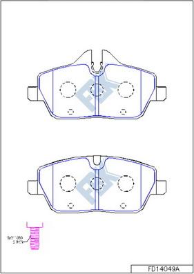 FBK FD14049A - Kit de plaquettes de frein, frein à disque cwaw.fr