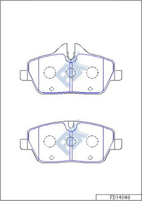 FBK FD14049 - Kit de plaquettes de frein, frein à disque cwaw.fr