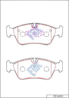 FBK FD14051 - Kit de plaquettes de frein, frein à disque cwaw.fr