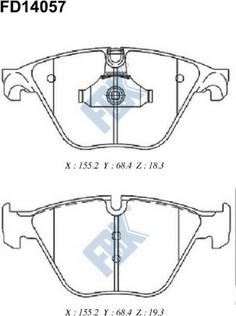 FBK FD14057 - Kit de plaquettes de frein, frein à disque cwaw.fr