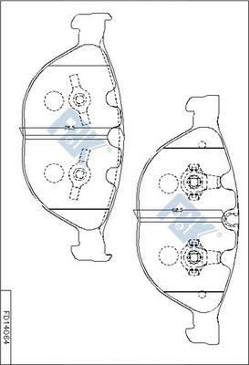 FBK FD14064 - Kit de plaquettes de frein, frein à disque cwaw.fr