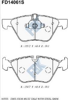 FBK FD14061S - Kit de plaquettes de frein, frein à disque cwaw.fr