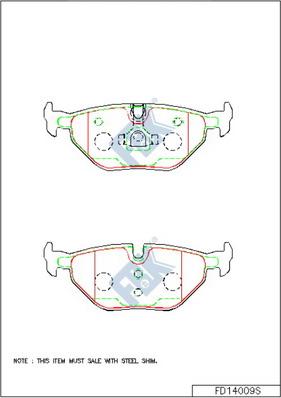 FBK FD14009S - Kit de plaquettes de frein, frein à disque cwaw.fr