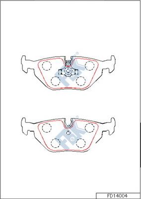 FBK FD14004 - Kit de plaquettes de frein, frein à disque cwaw.fr